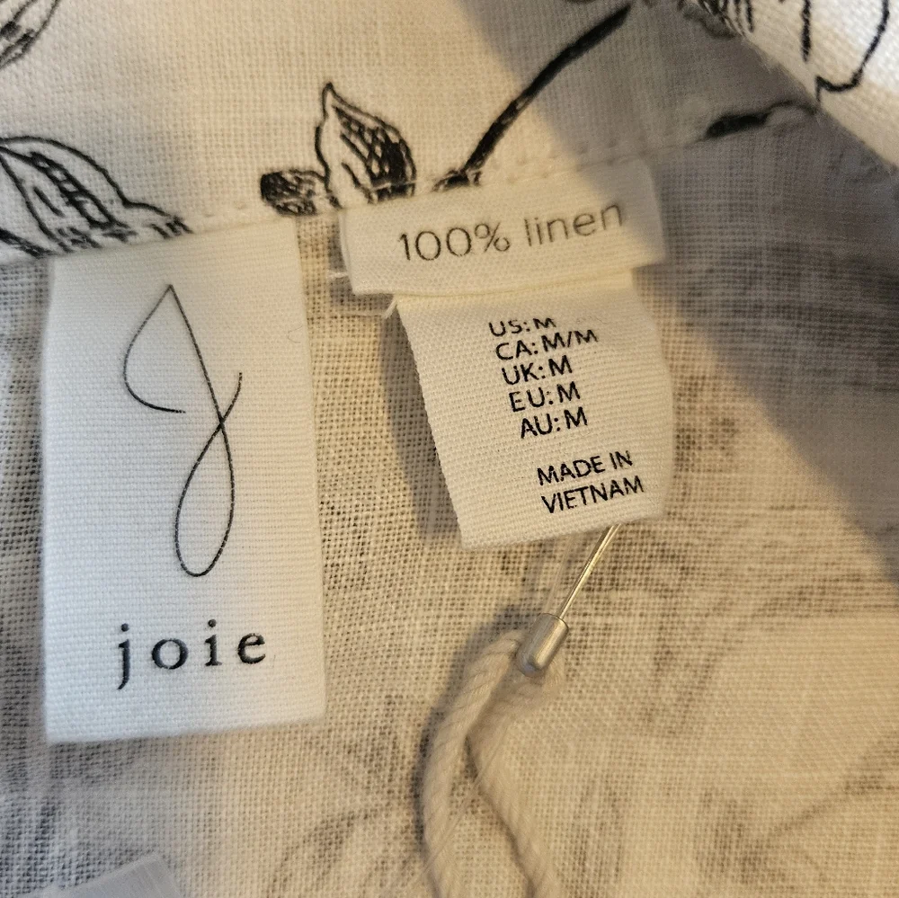 Joie 100% Linen Botanical Print Blazer Medium New with Tags - Picture 5 of 8